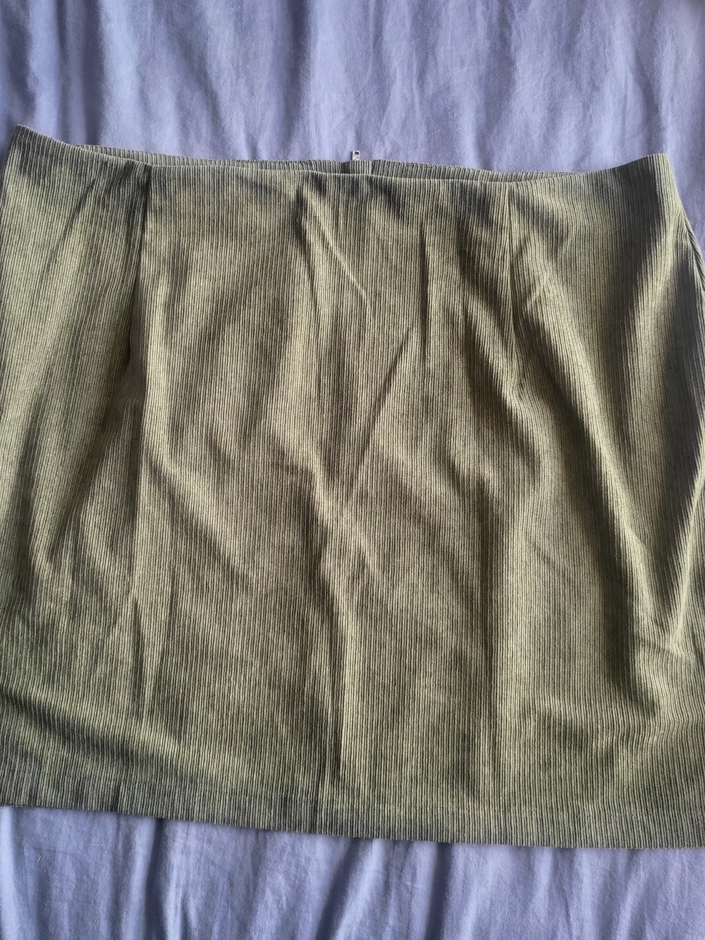 SHEIN Olive Ribbed Mini Skirt